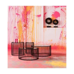 KARE Design Tables Basses Rondes Wire Set De 2 Noires ^ Table Basse