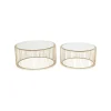 KARE Design Tables Basses Rondes Wire Set De 2 Laiton ^ Table Basse
