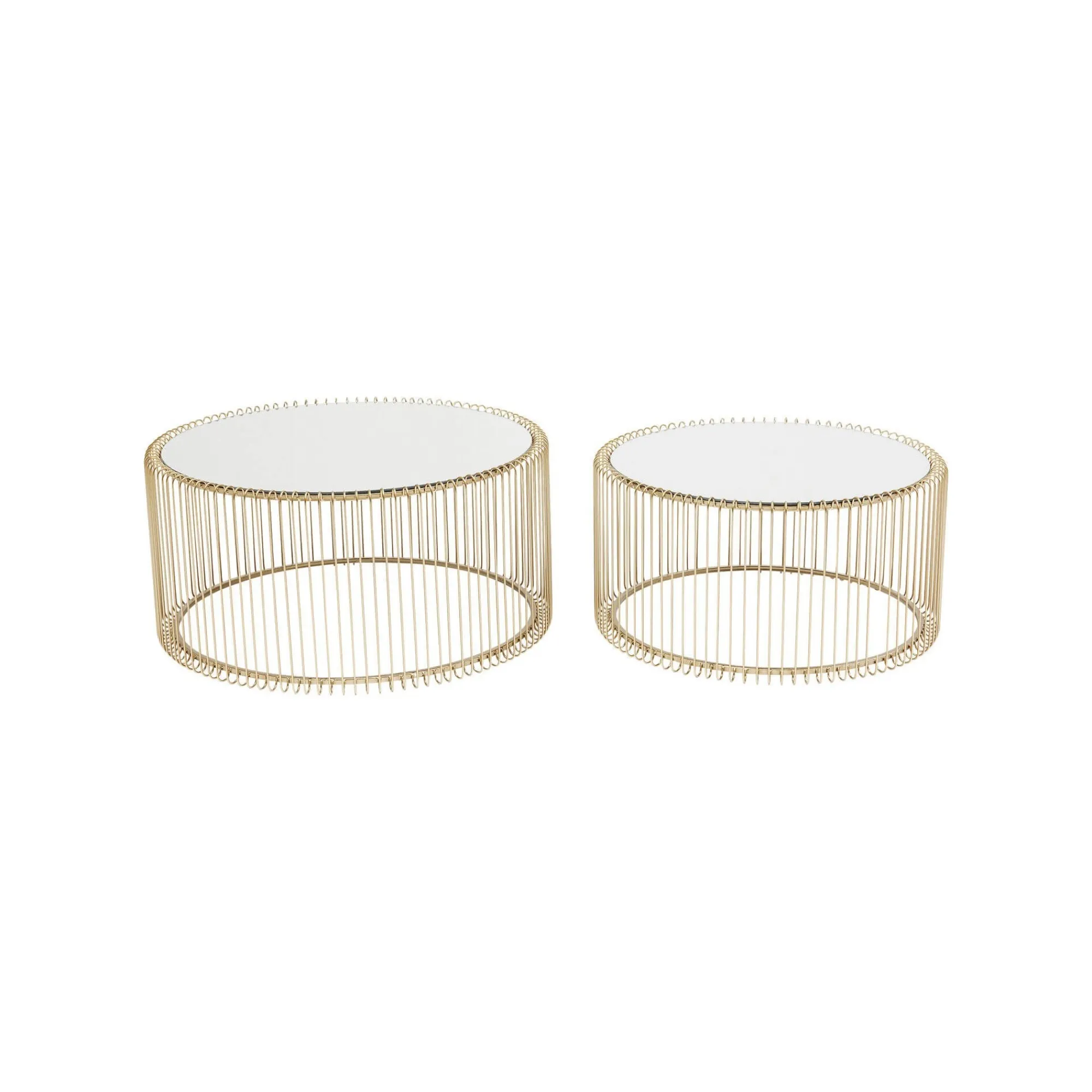KARE Design Tables Basses Rondes Wire Set De 2 Laiton ^ Table Basse