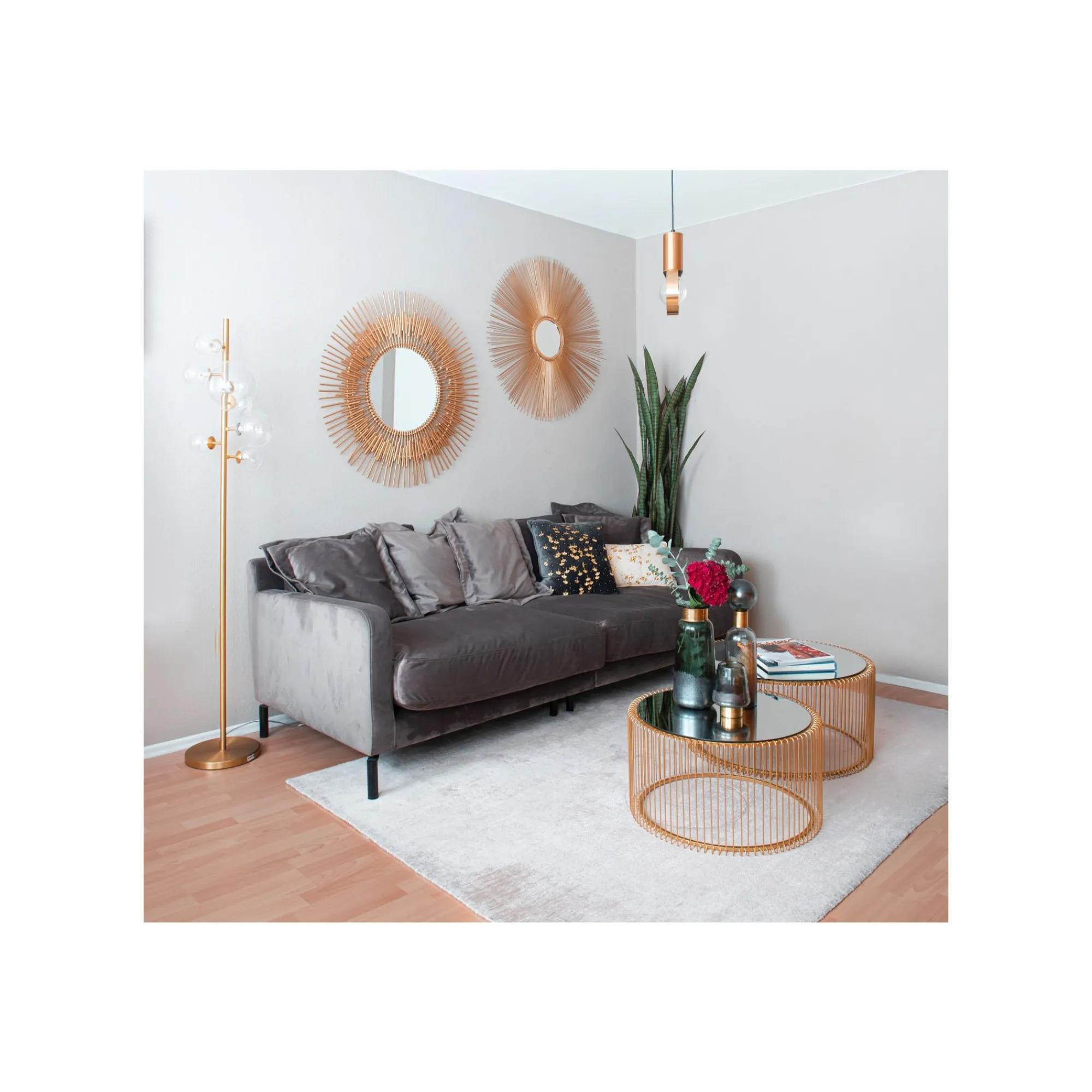 KARE Design Tables Basses Rondes Wire Set De 2 Laiton ^ Table Basse