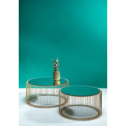 KARE Design Tables Basses Rondes Wire Set De 2 Laiton ^ Table Basse