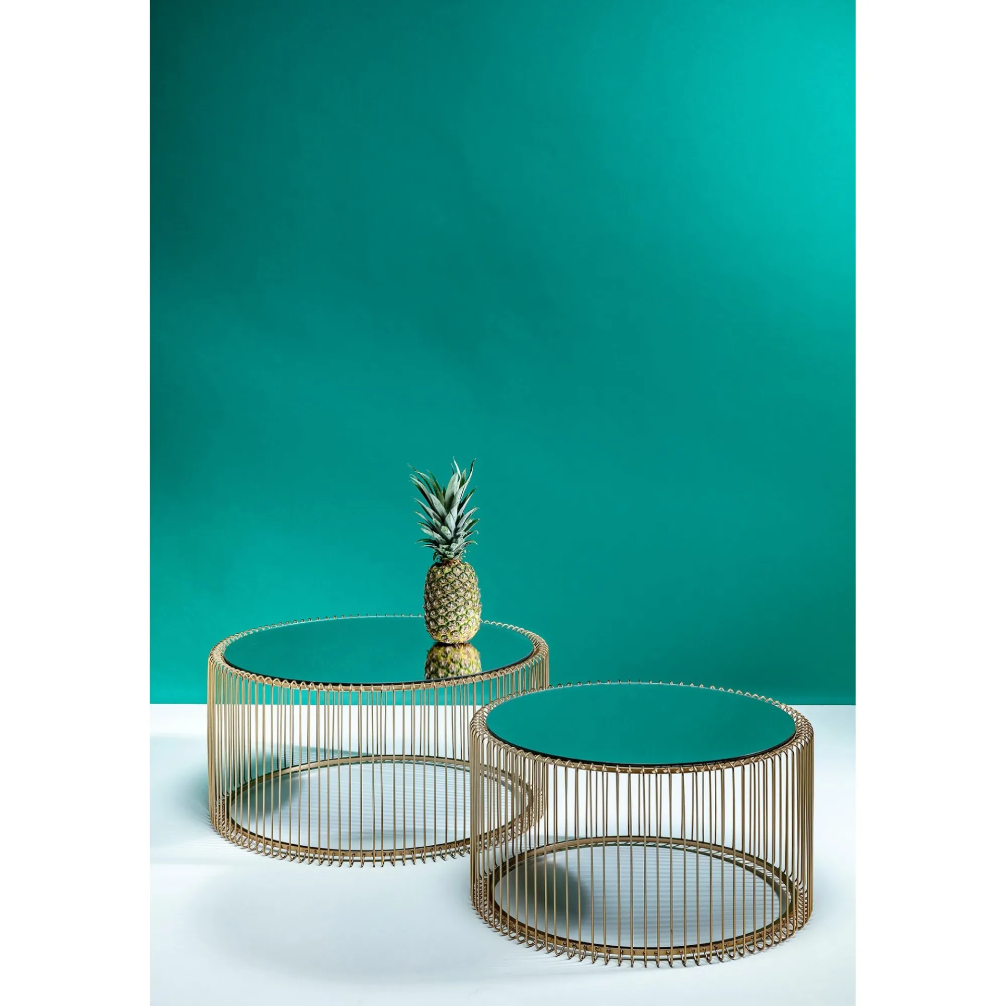 KARE Design Tables Basses Rondes Wire Set De 2 Laiton ^ Table Basse