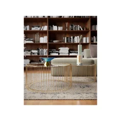 KARE Design Tables Basses Rondes Wire Set De 2 Laiton ^ Table Basse