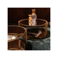 KARE Design Tables Basses Wire Double Laiton Set De 2 ^ Table Basse