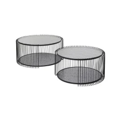 KARE Design Tables Basses Wire Double Bubble Noires Set De 2 ^ Table Basse