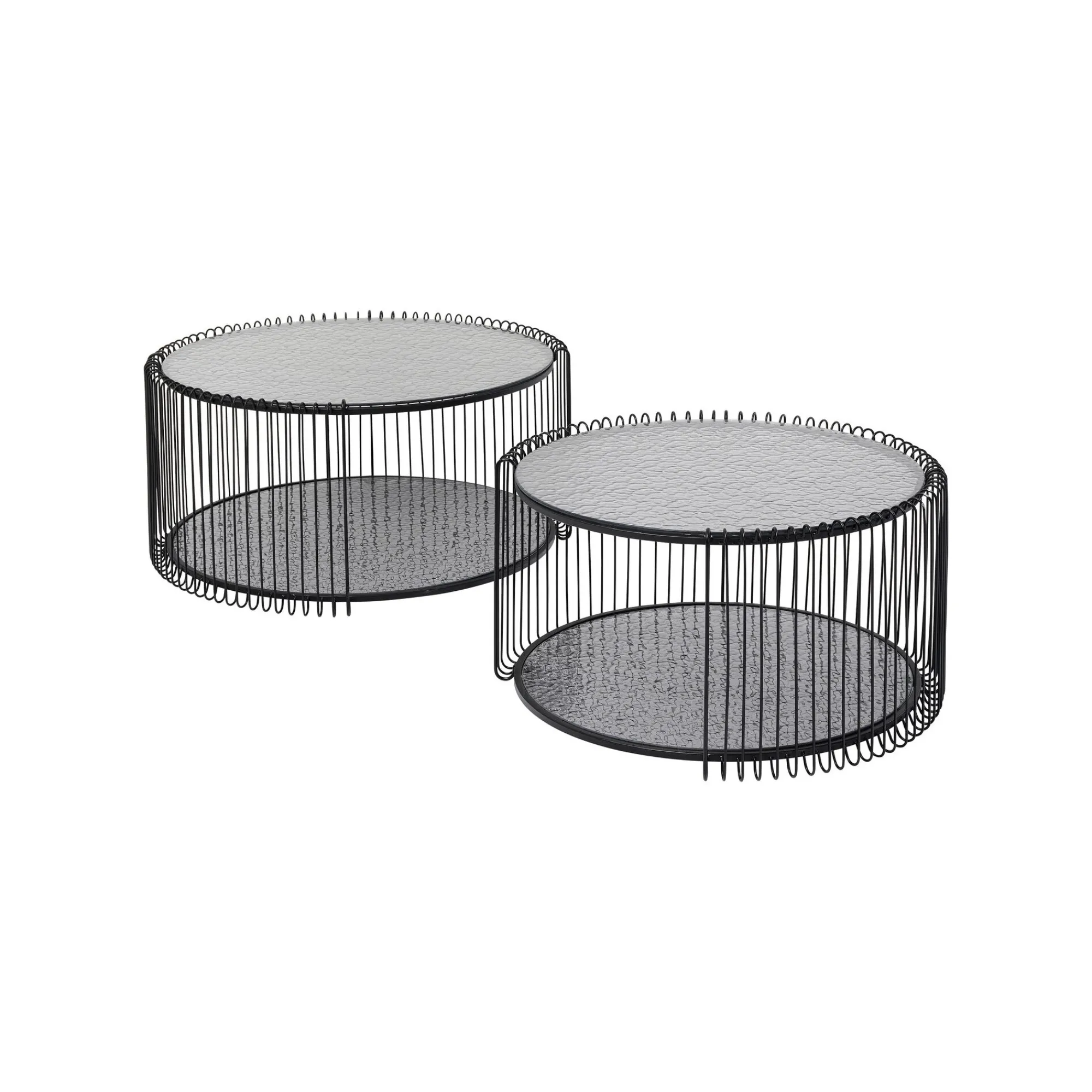 KARE Design Tables Basses Wire Double Bubble Noires Set De 2 ^ Table Basse