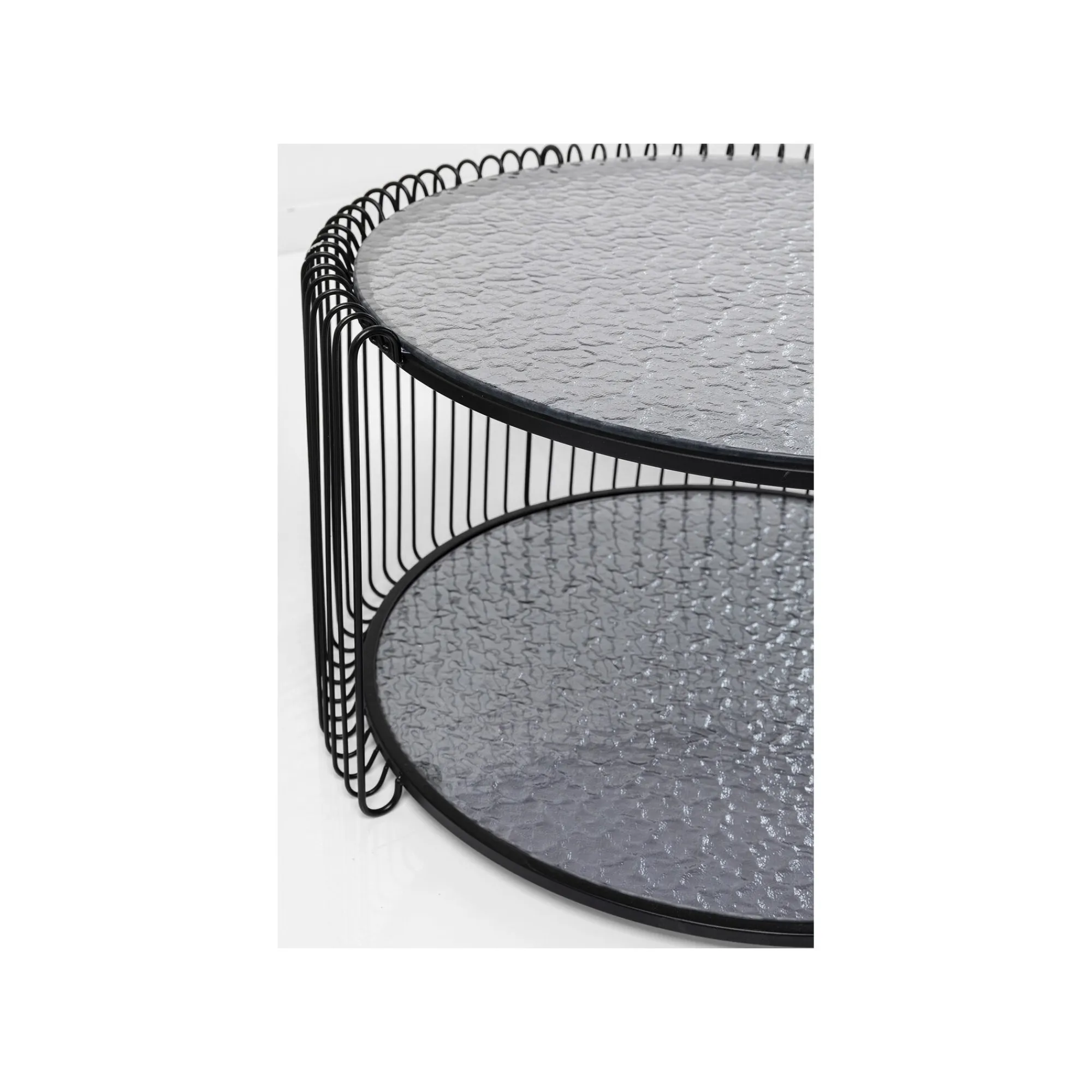 KARE Design Tables Basses Wire Double Bubble Noires Set De 2 ^ Table Basse