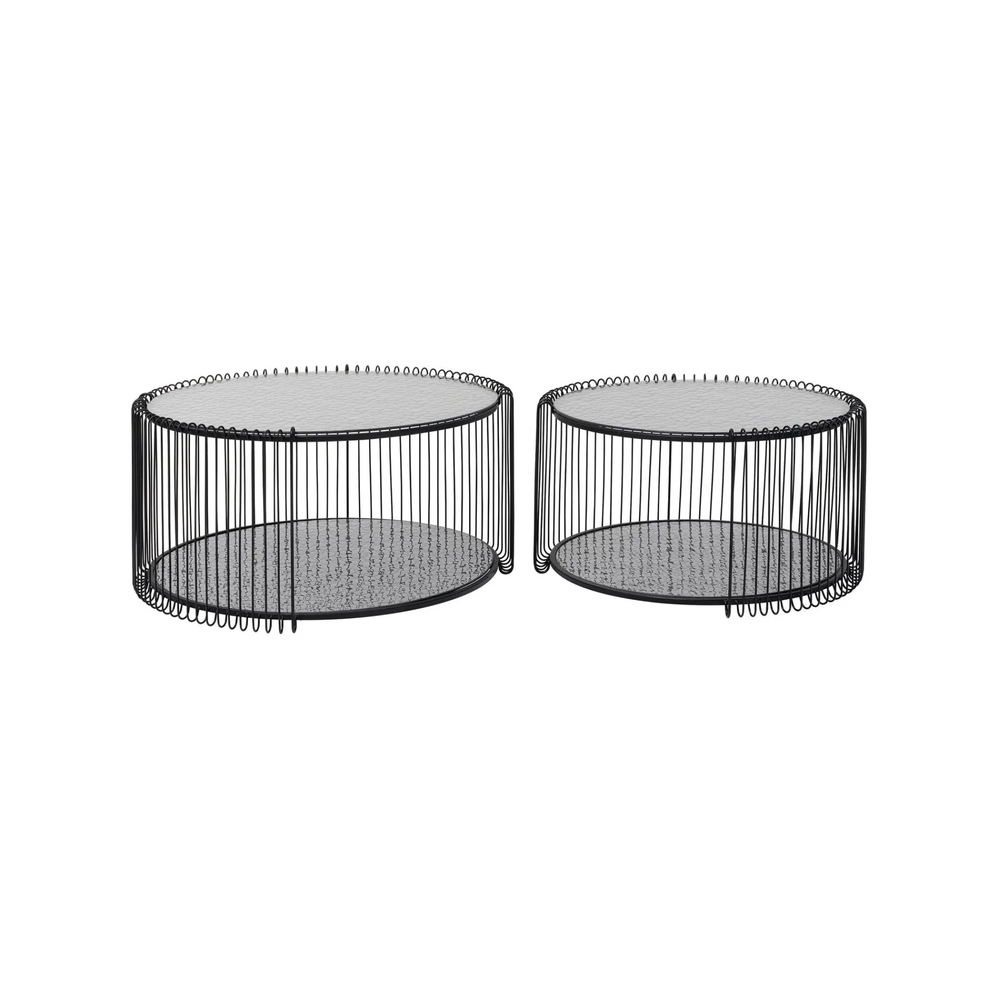 KARE Design Tables Basses Wire Double Bubble Noires Set De 2 ^ Table Basse