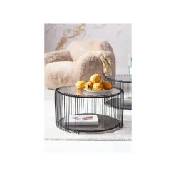 KARE Design Tables Basses Wire Double Bubble Noires Set De 2 ^ Table Basse