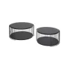 KARE Design Tables Basses Wire Double Bois Noir Set De 2 ^ Table Basse