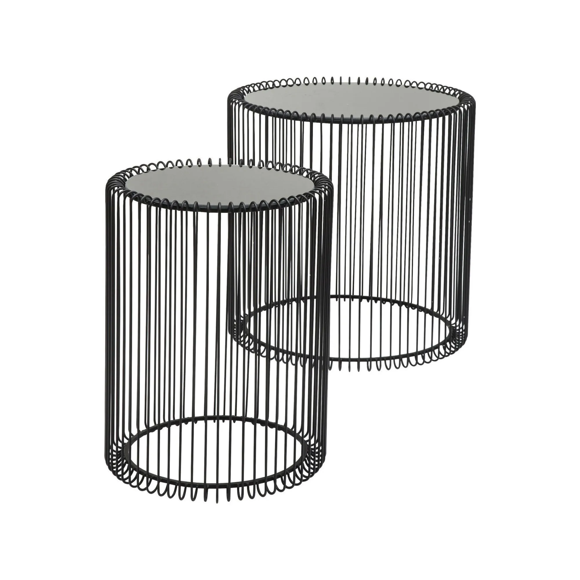KARE Design Tables D'appoint Rondes Wire Noires Set De 2 ^ Table D'Appoint & De Chevet