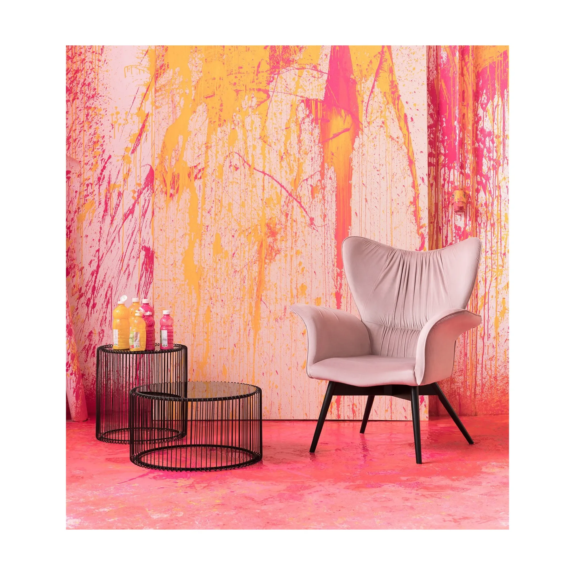 KARE Design Tables D'appoint Rondes Wire Noires Set De 2 ^ Table D'Appoint & De Chevet