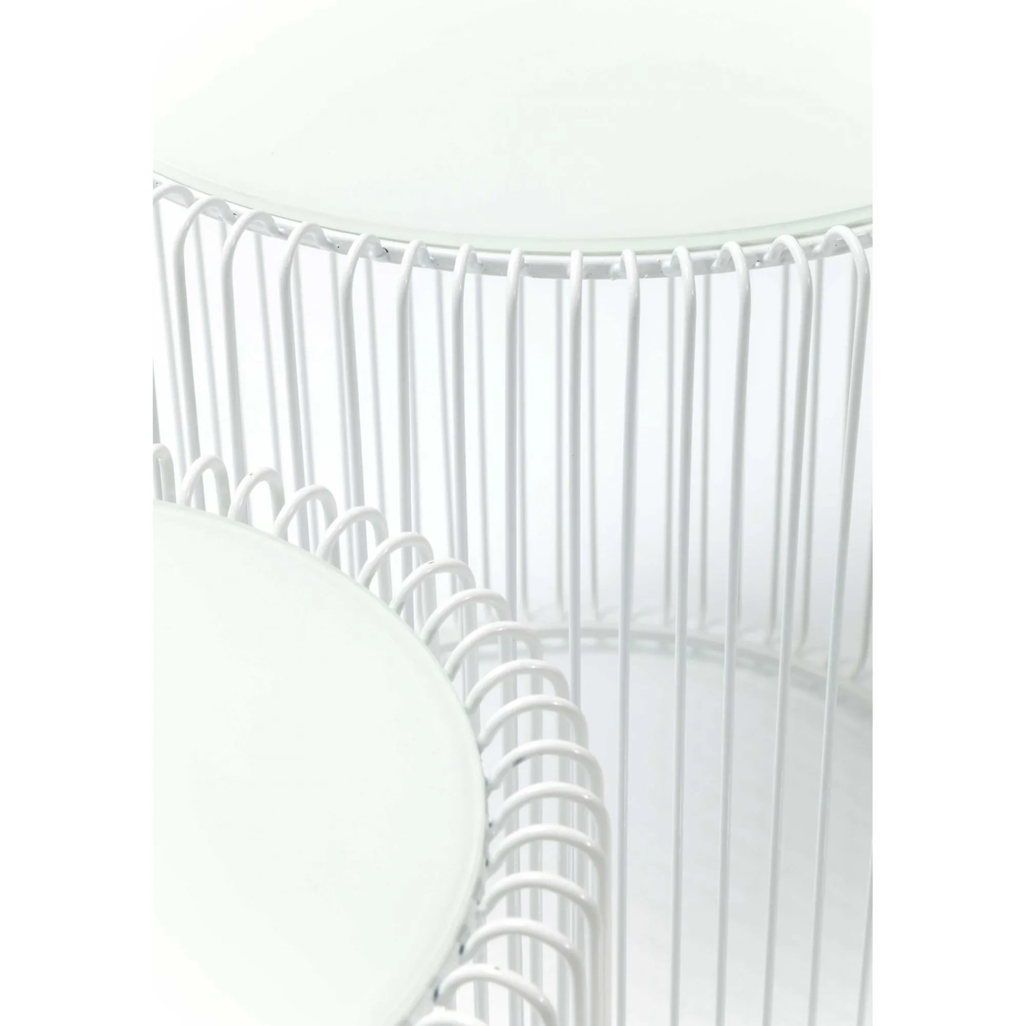 KARE Design Tables D'appoint Rondes Wire Blanches Set De 2 ^ Table D'Appoint & De Chevet