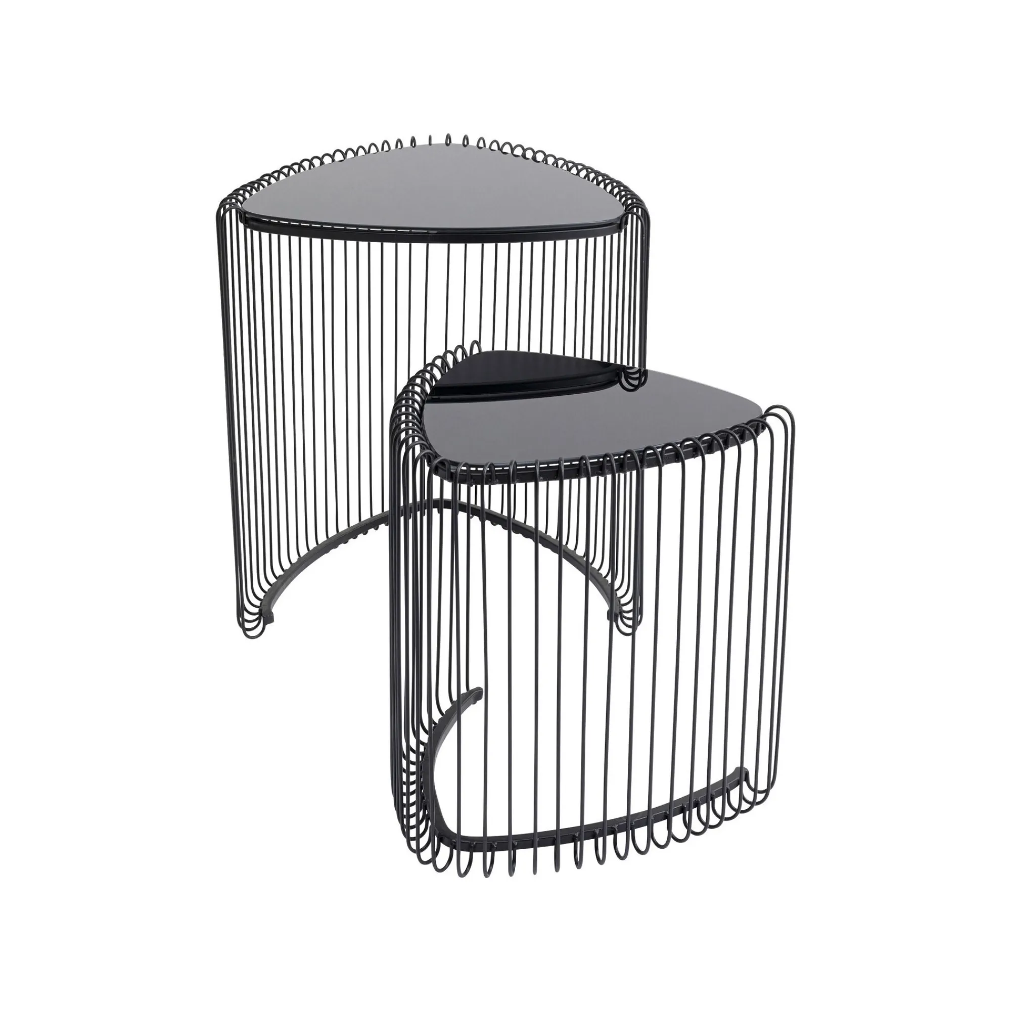 KARE Design Tables D'appoint Triangle Wire Noires Set De 2 ^ Table D'Appoint & De Chevet