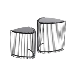 KARE Design Tables D'appoint Triangle Wire Noires Set De 2 ^ Table D'Appoint & De Chevet