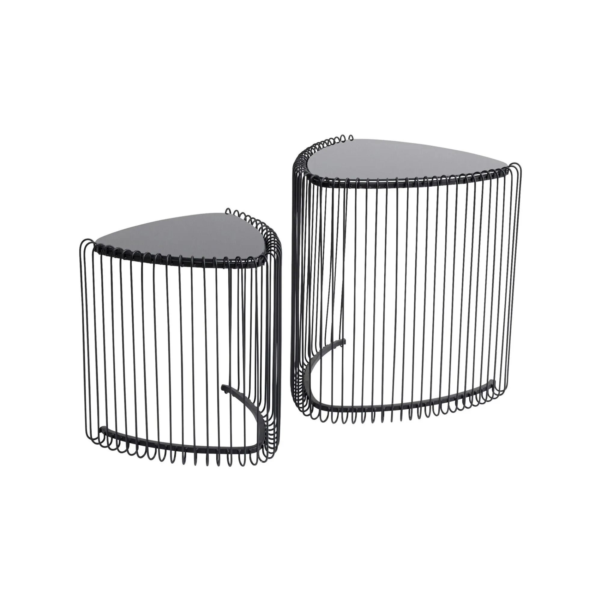 KARE Design Tables D'appoint Triangle Wire Noires Set De 2 ^ Table D'Appoint & De Chevet