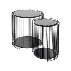 KARE Design Tables D'appoint Wire Double Noires Set De 2 ^ Table D'Appoint & De Chevet