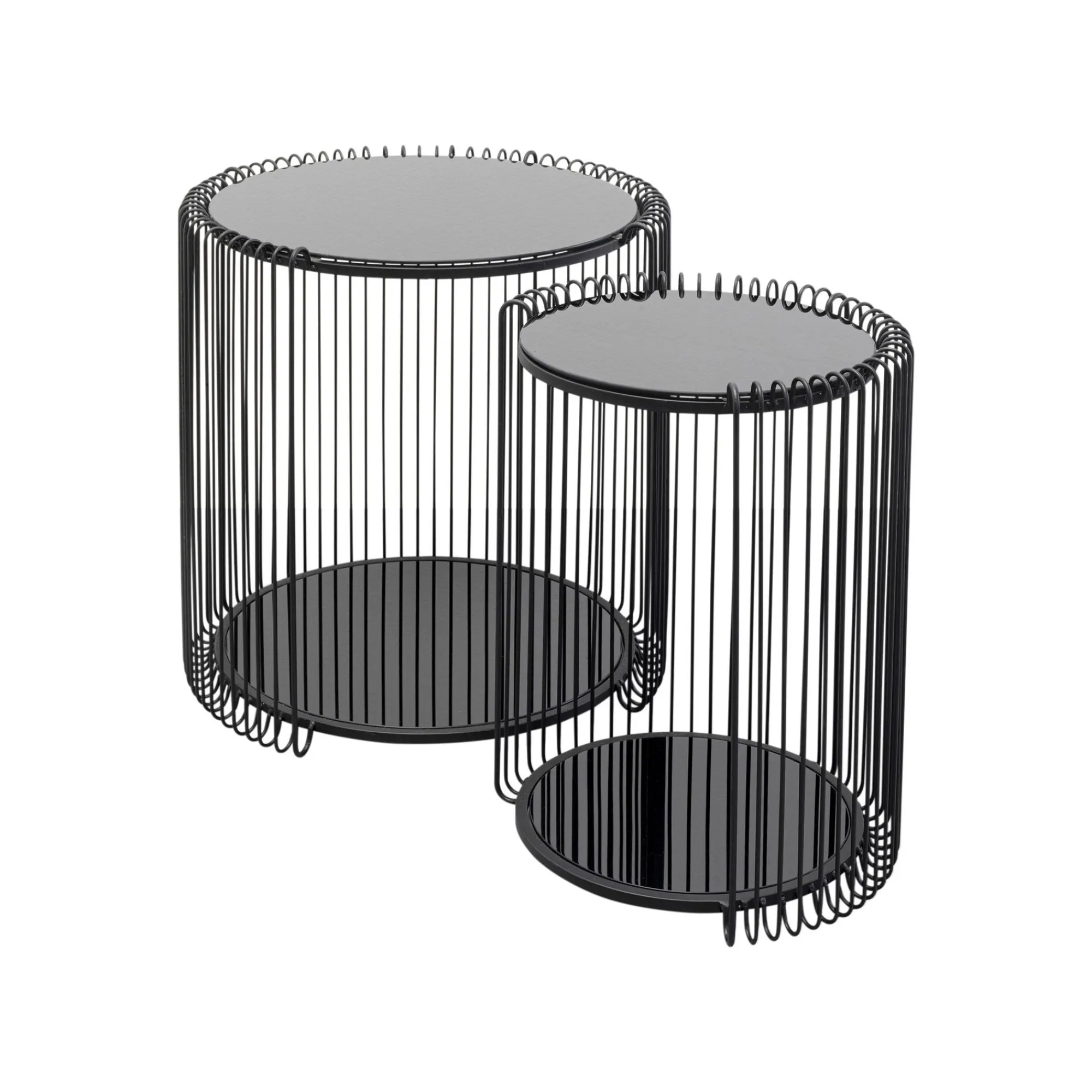 KARE Design Tables D'appoint Wire Double Noires Set De 2 ^ Table D'Appoint & De Chevet