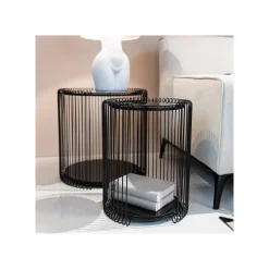 KARE Design Tables D'appoint Wire Double Noires Set De 2 ^ Table D'Appoint & De Chevet