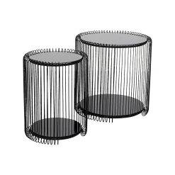KARE Design Tables D'appoint Wire Double Noires Set De 2 ^ Table D'Appoint & De Chevet