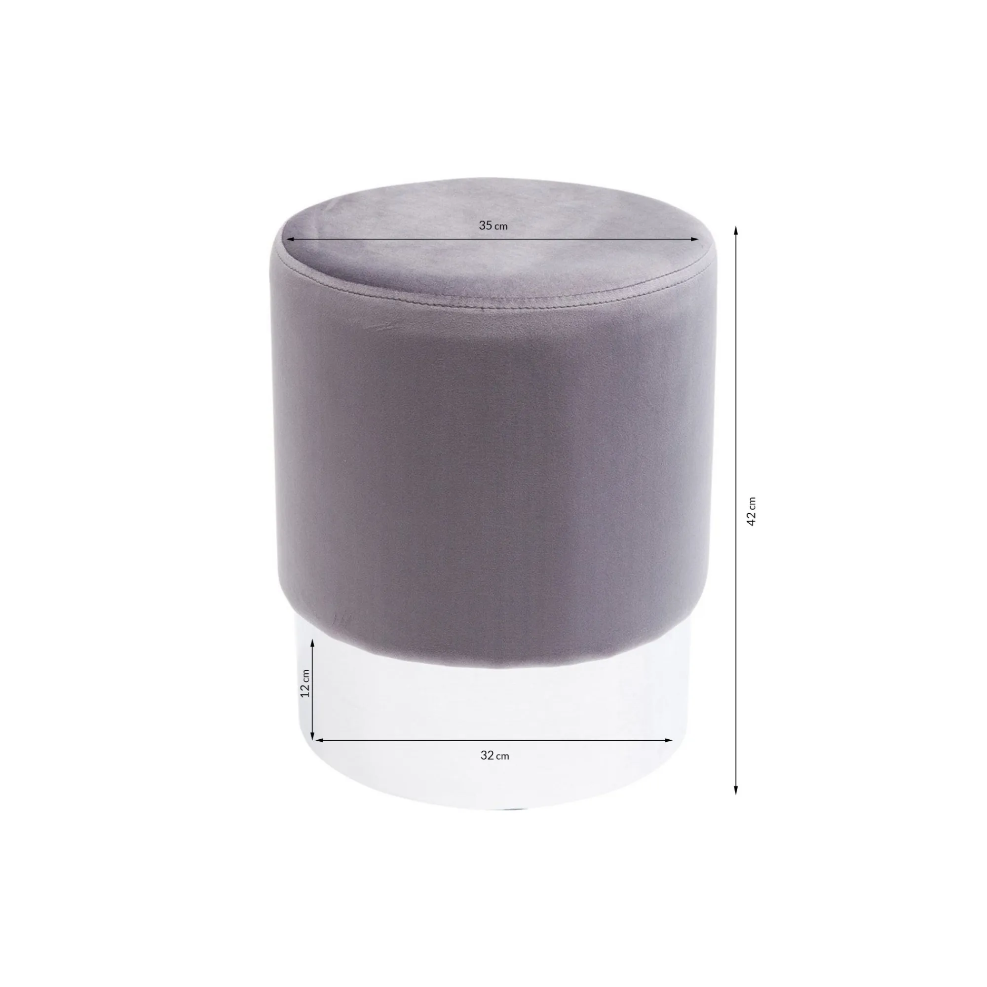 KARE Design Tabouret Cherry Gris Clair Et Chrome ^ Tabouret & Pouf