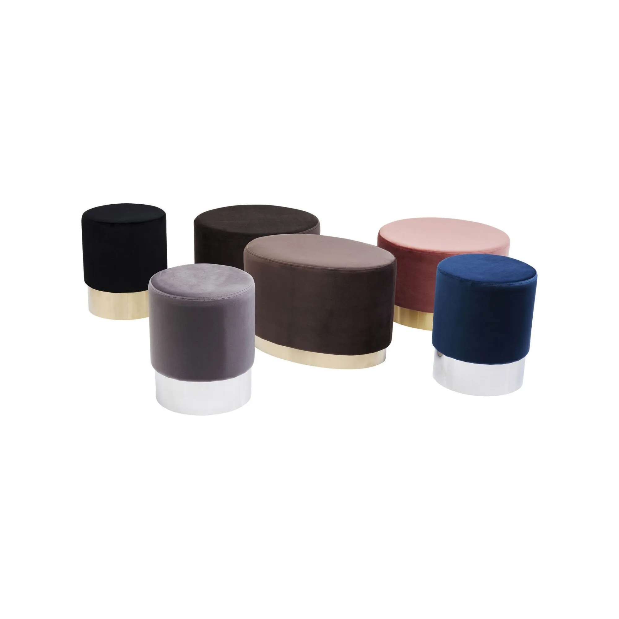 KARE Design Tabouret Cherry Gris Clair Et Chrome ^ Tabouret & Pouf