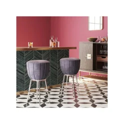 KARE Design Tabouret De Bar After Work Velours Gris ^ Bar & Tabouret De Bar