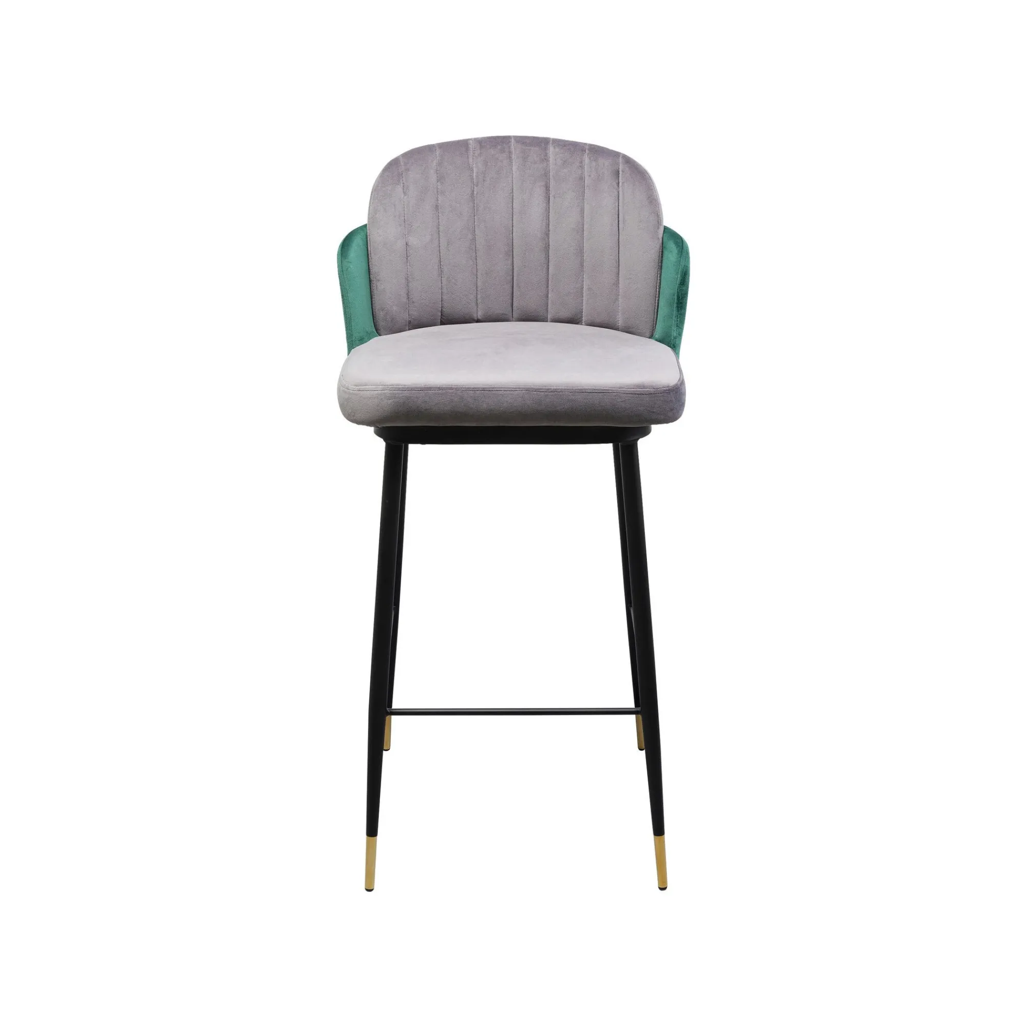 KARE Design Tabouret De Bar Hojas Velours Gris Et Vert ^ Bar & Tabouret De Bar