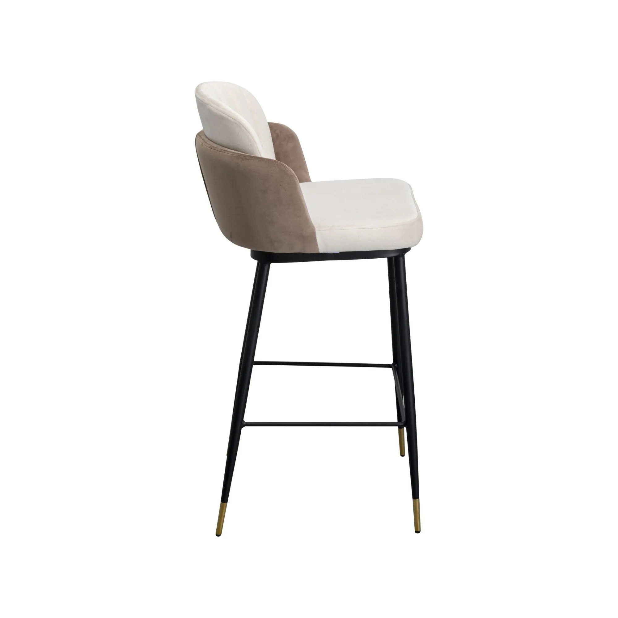KARE Design Tabouret De Bar Hojas Velours Beige Et Taupe ^ Bar & Tabouret De Bar