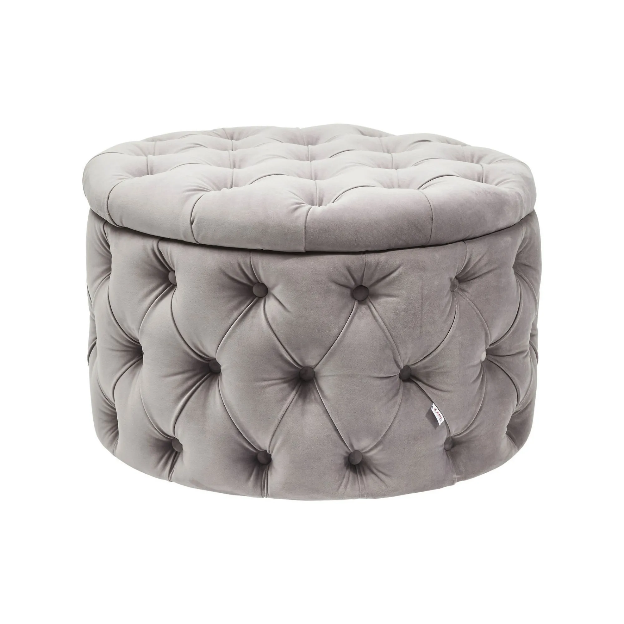 KARE Design Tabouret Desire 73cm Velours Gris ^ Tabouret & Pouf|Coffre & Malle