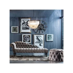 KARE Design Tabouret Desire 73cm Velours Gris ^ Tabouret & Pouf|Coffre & Malle