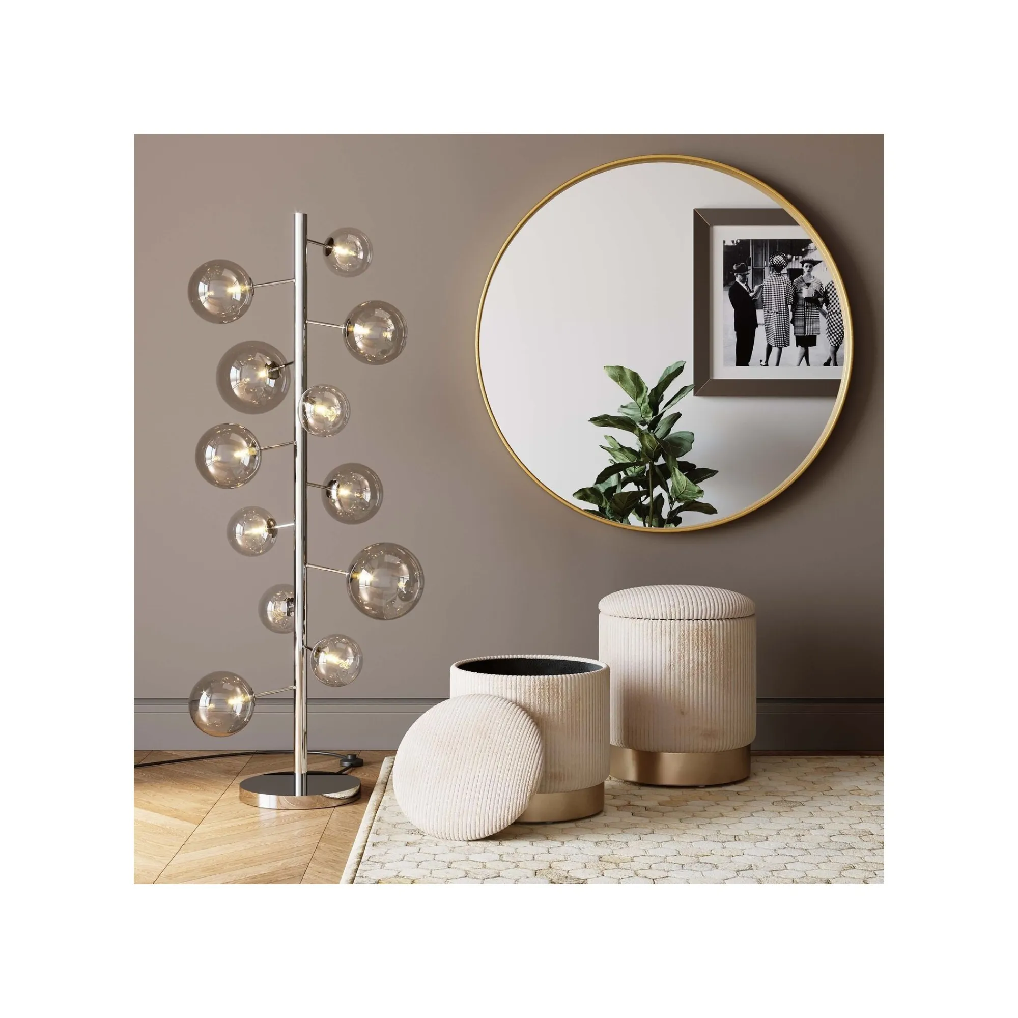 KARE Design Tabourets-coffres Plush Crème Set De 2 ^ Tabouret & Pouf|Coffre & Malle
