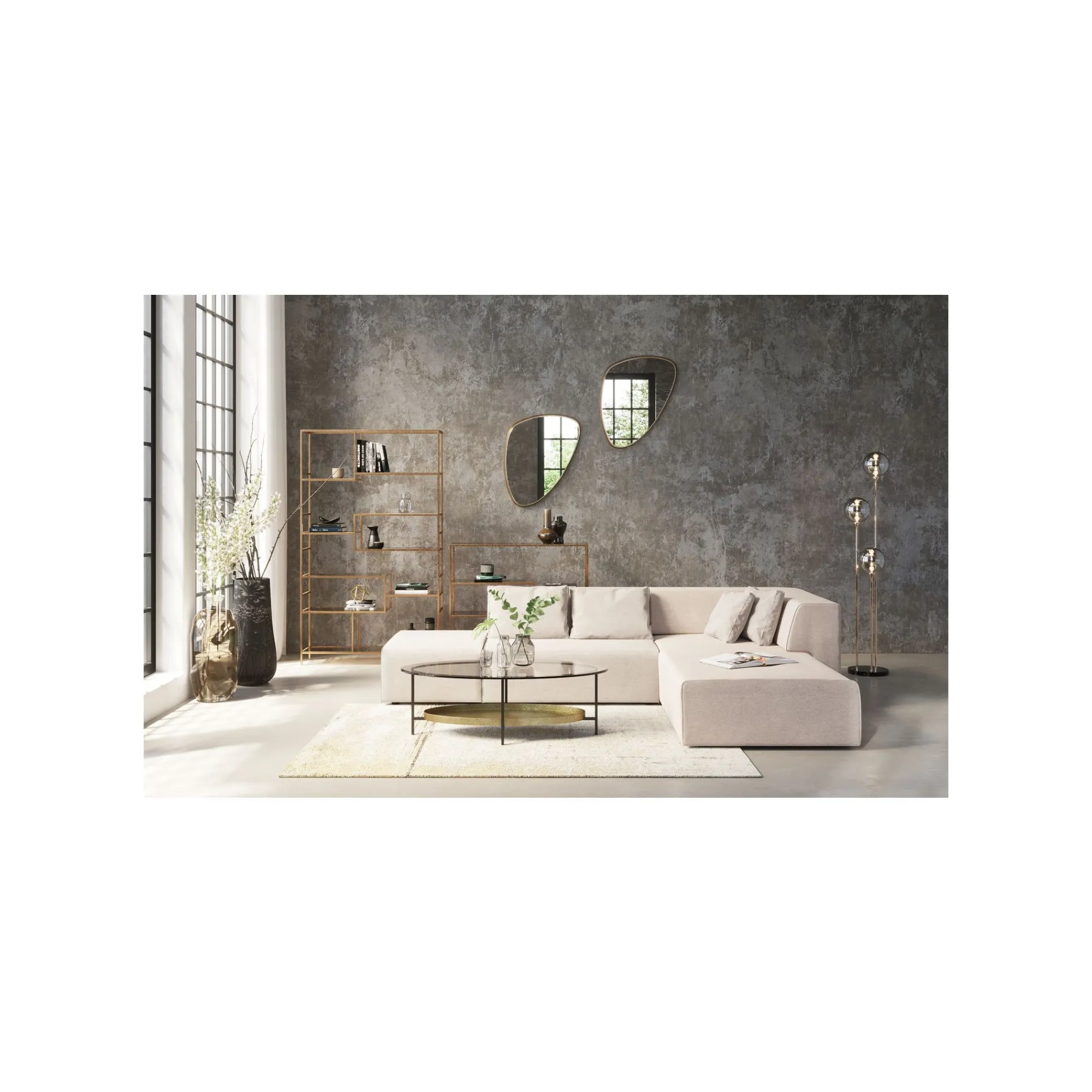 KARE Design Étagère Loft 100x115cm Dorée ^ Étagère Et Bibliothèque