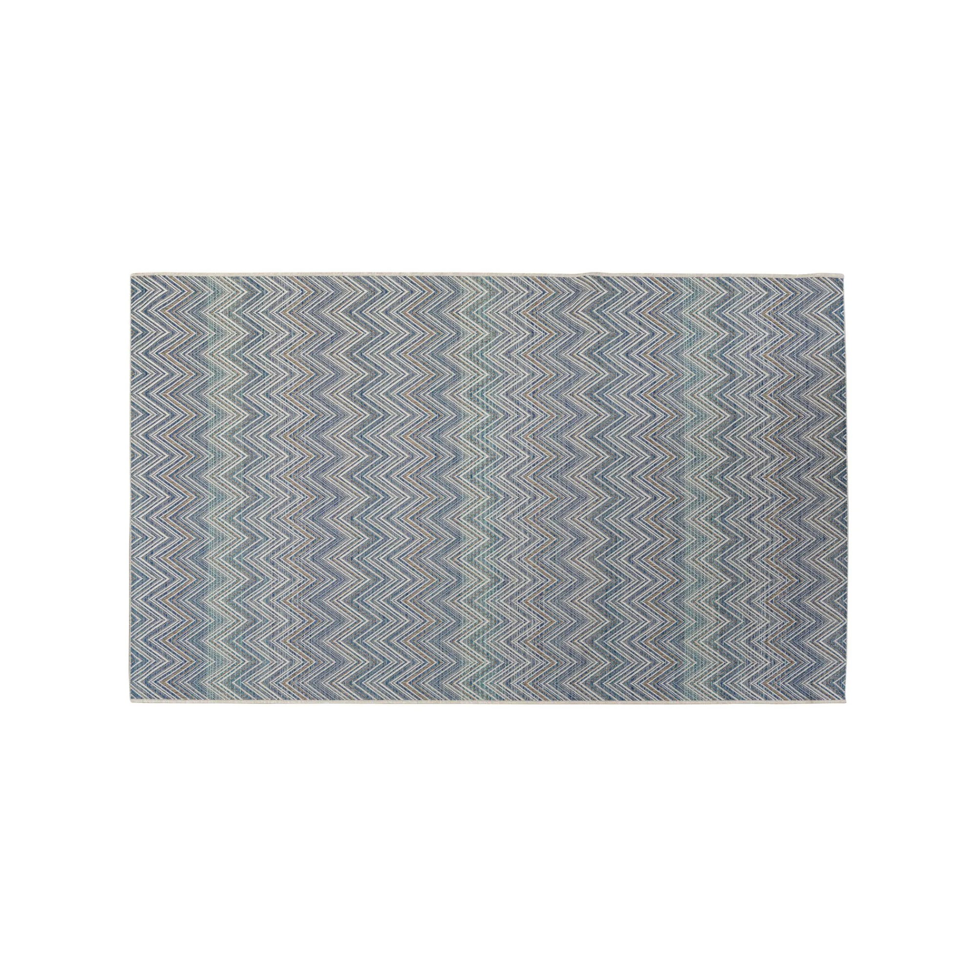 KARE Design Tapis Zigzag Bleu 330x230cm ^ Tapis