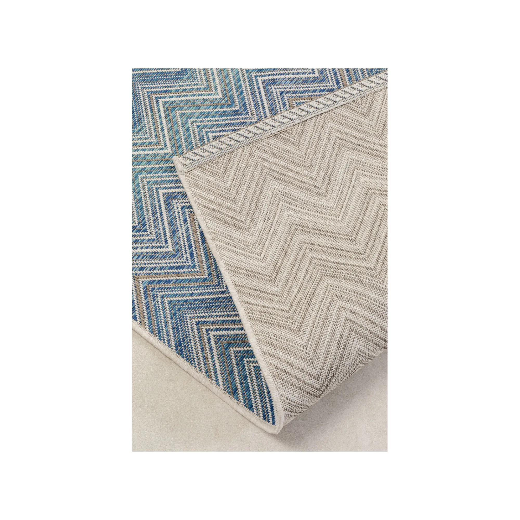 KARE Design Tapis Zigzag Bleu 330x230cm ^ Tapis