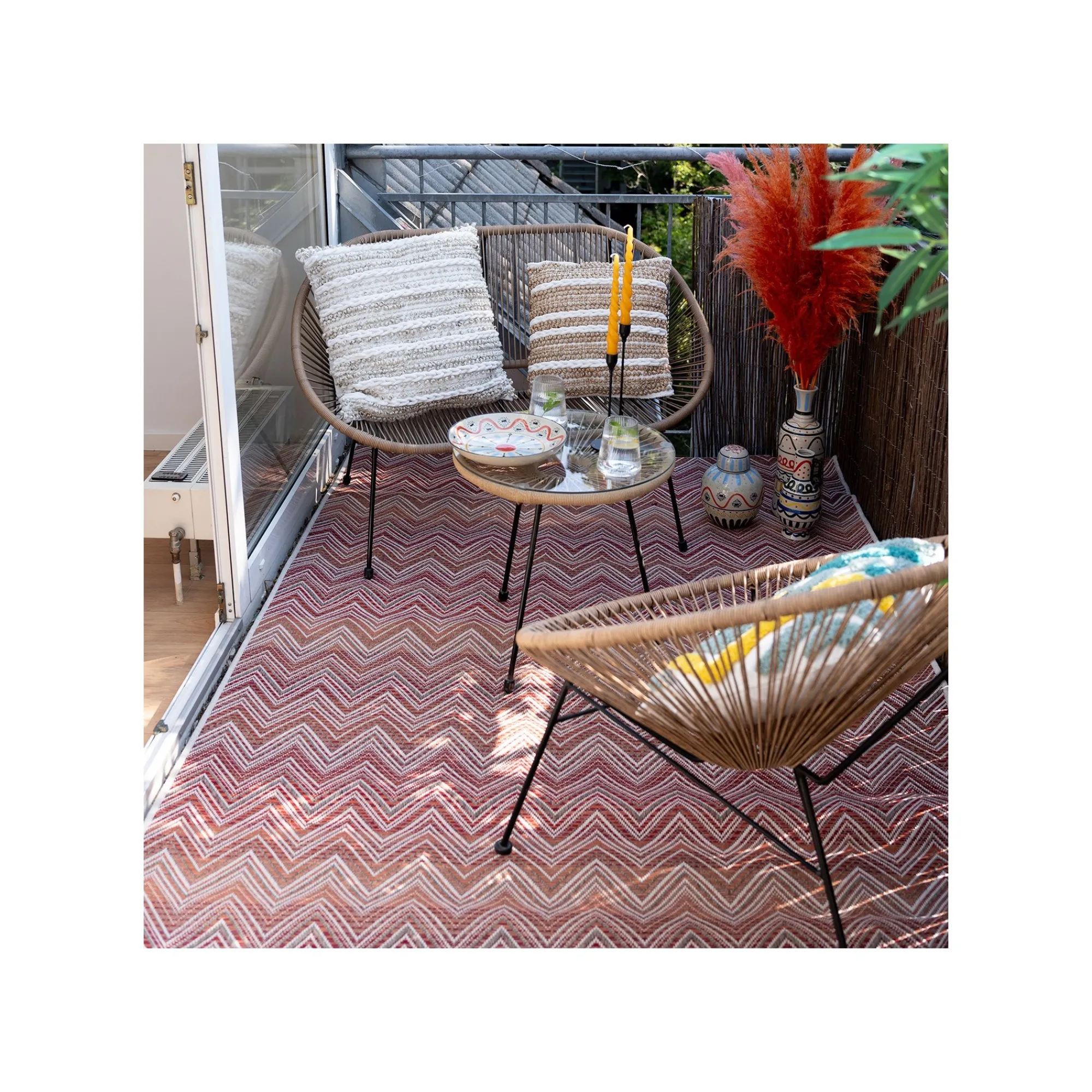 KARE Design Tapis Zigzag Rouge 330x230cm ^ Tapis