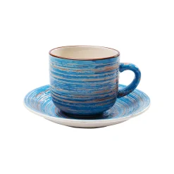 KARE Design Tasses Swirl Blue Set De 4 ^ Vaisselle