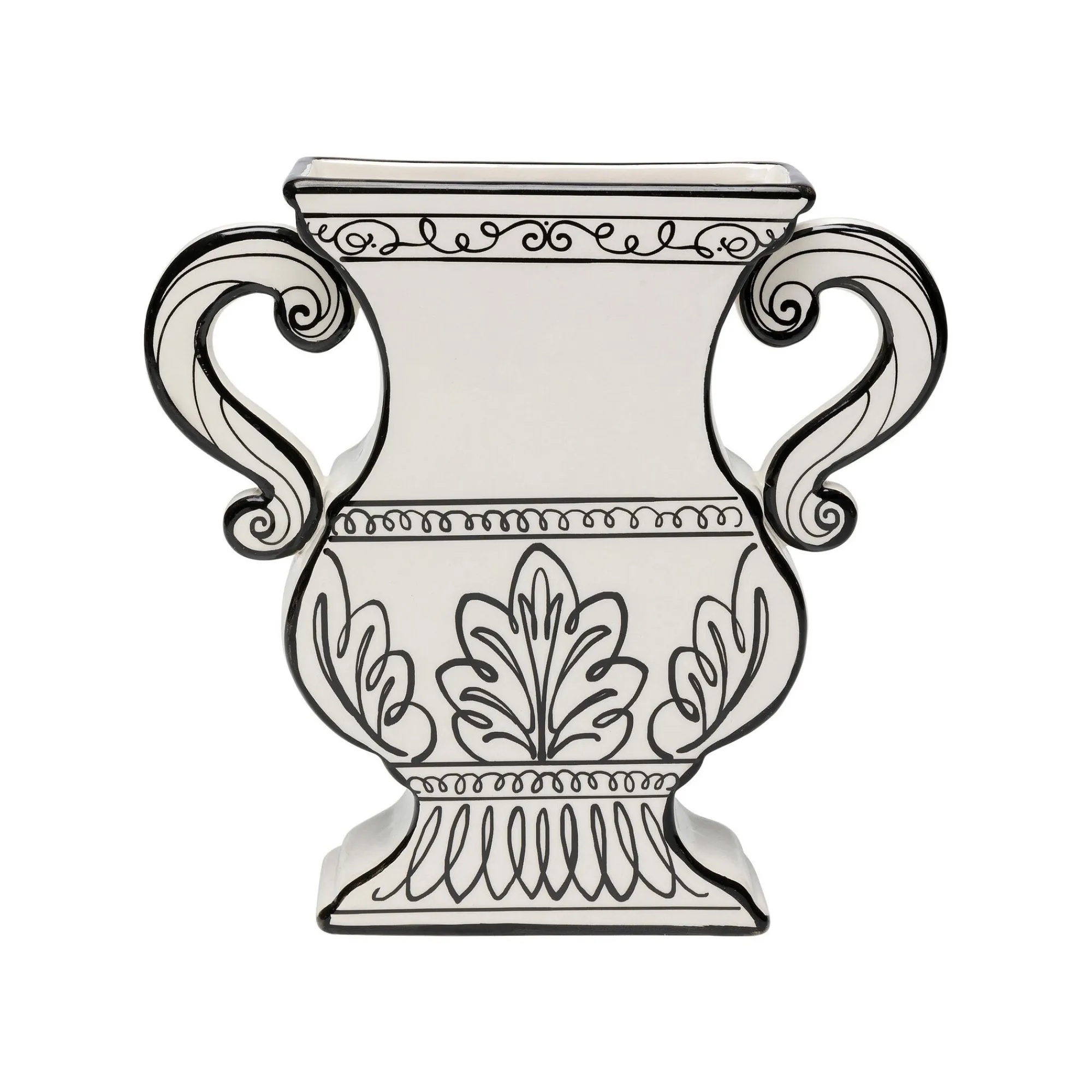 KARE Design Vase Favola Amphore Blanc Et Noir ^ Vase