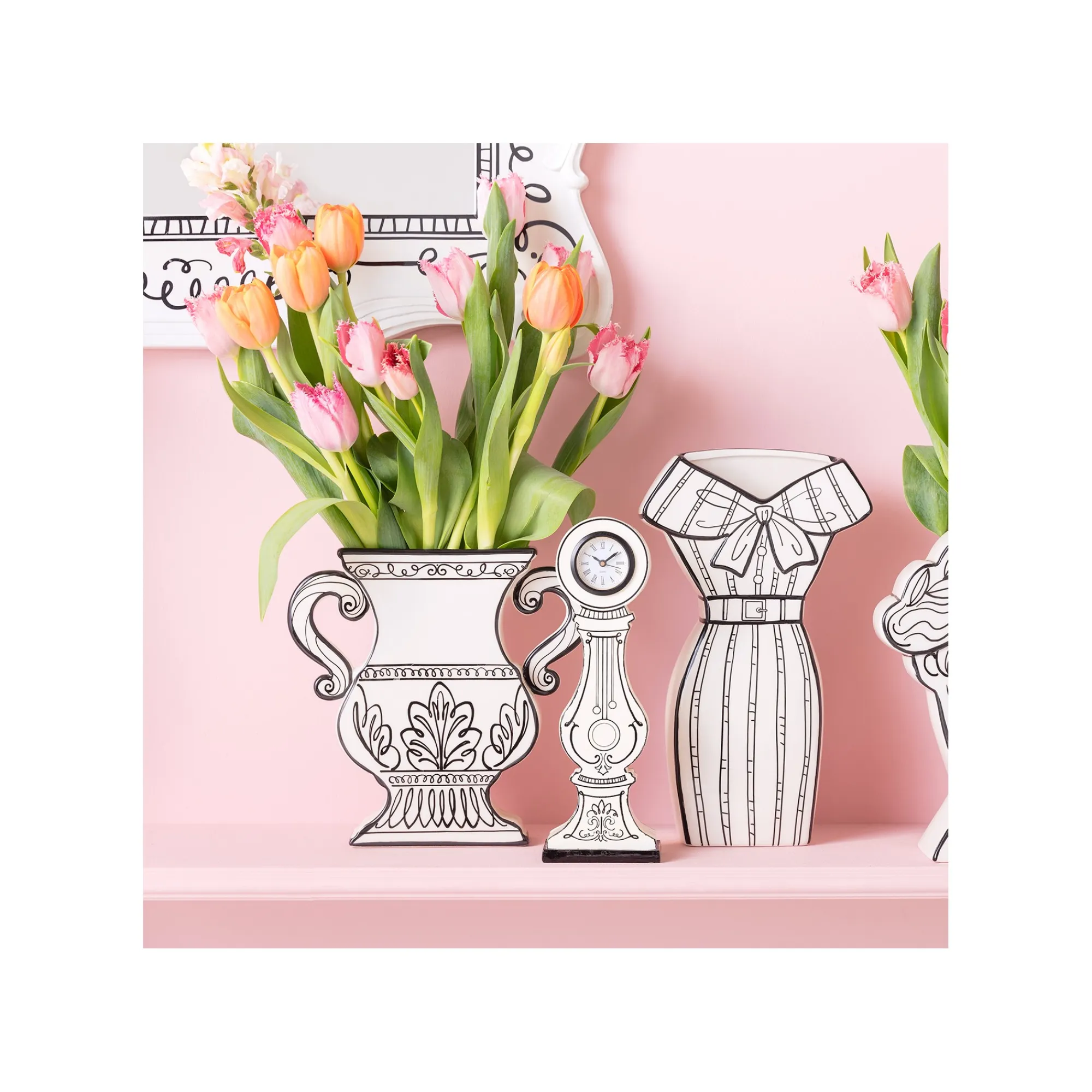 KARE Design Vase Favola Amphore Blanc Et Noir ^ Vase