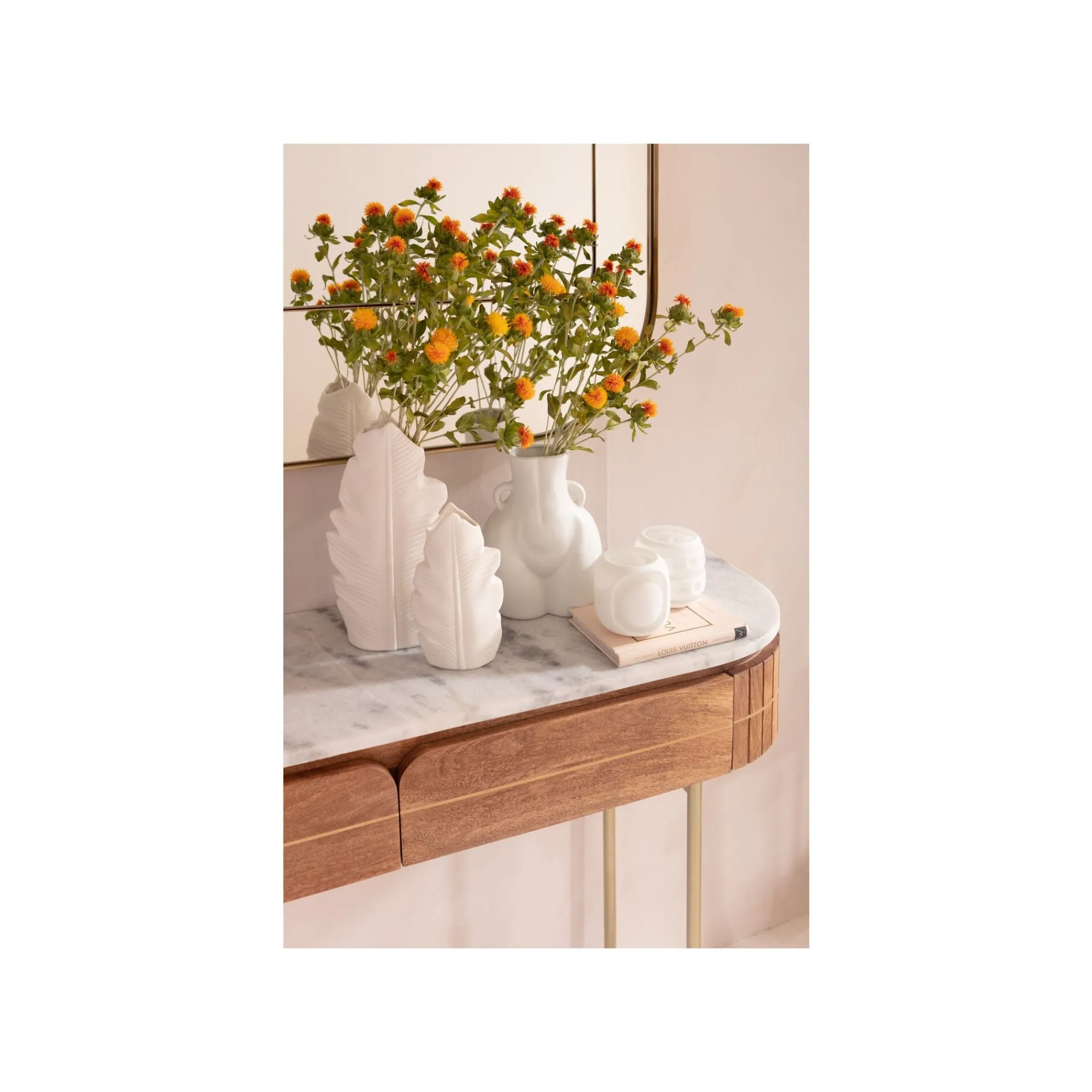 KARE Design Vase Foglia Blanc 29cm ^ Vase
