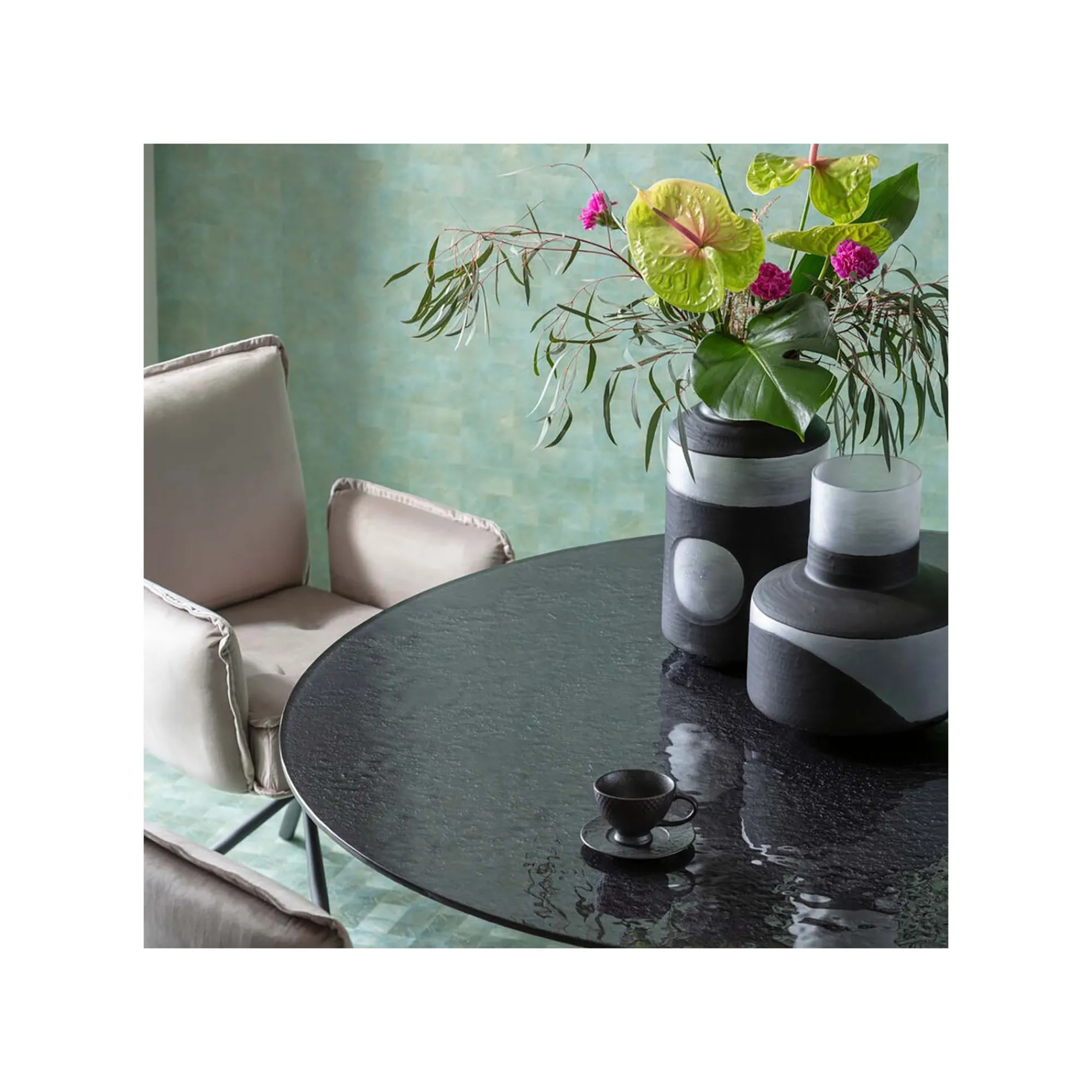 KARE Design Vase Shadow Noir Et Blanc 34cm ^ Vase
