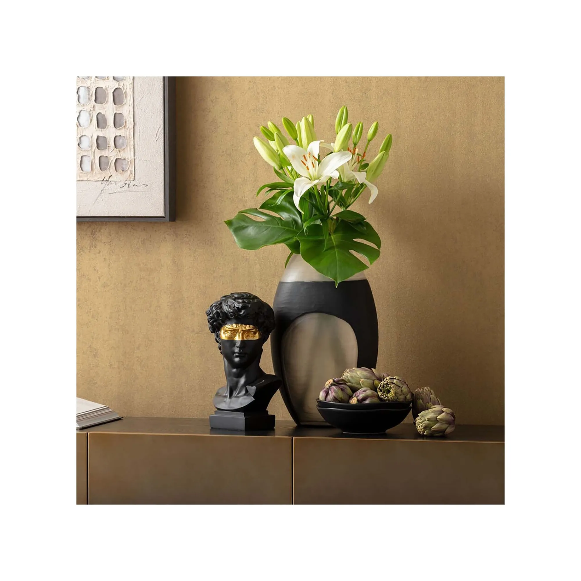 KARE Design Vase Shadow Noir Et Blanc 41cm ^ Vase