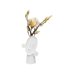 KARE Design Vase Visage Bouclé Blanc 29cm ^ Vase
