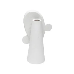 KARE Design Vase Visage Bouclé Blanc 29cm ^ Vase