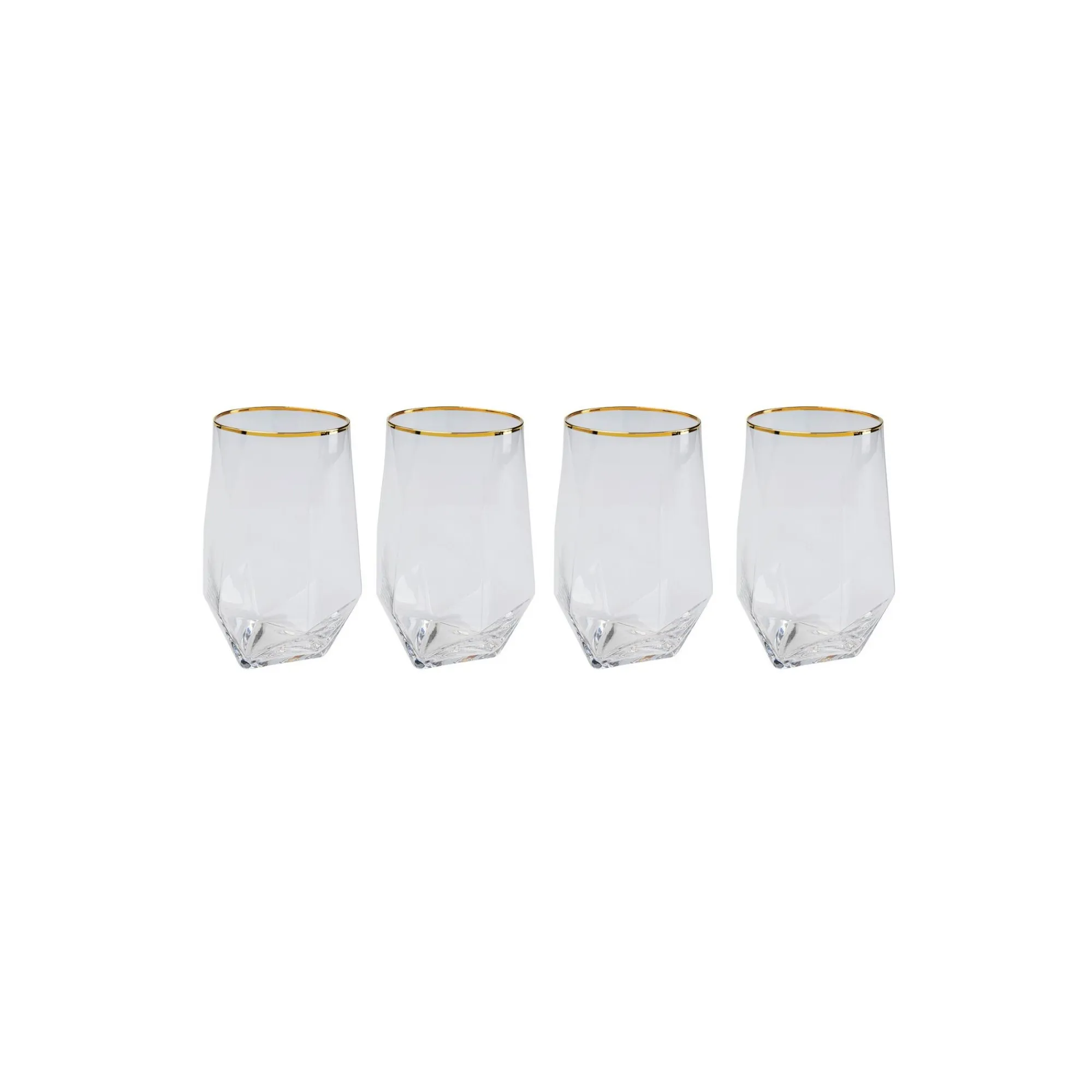 KARE Design Verres à Eau Diamond Dorés Set De 4 ^ Vaisselle
