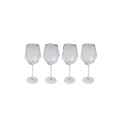 KARE Design Verres à Vin Diamond Dorés Set De 4 ^ Vaisselle
