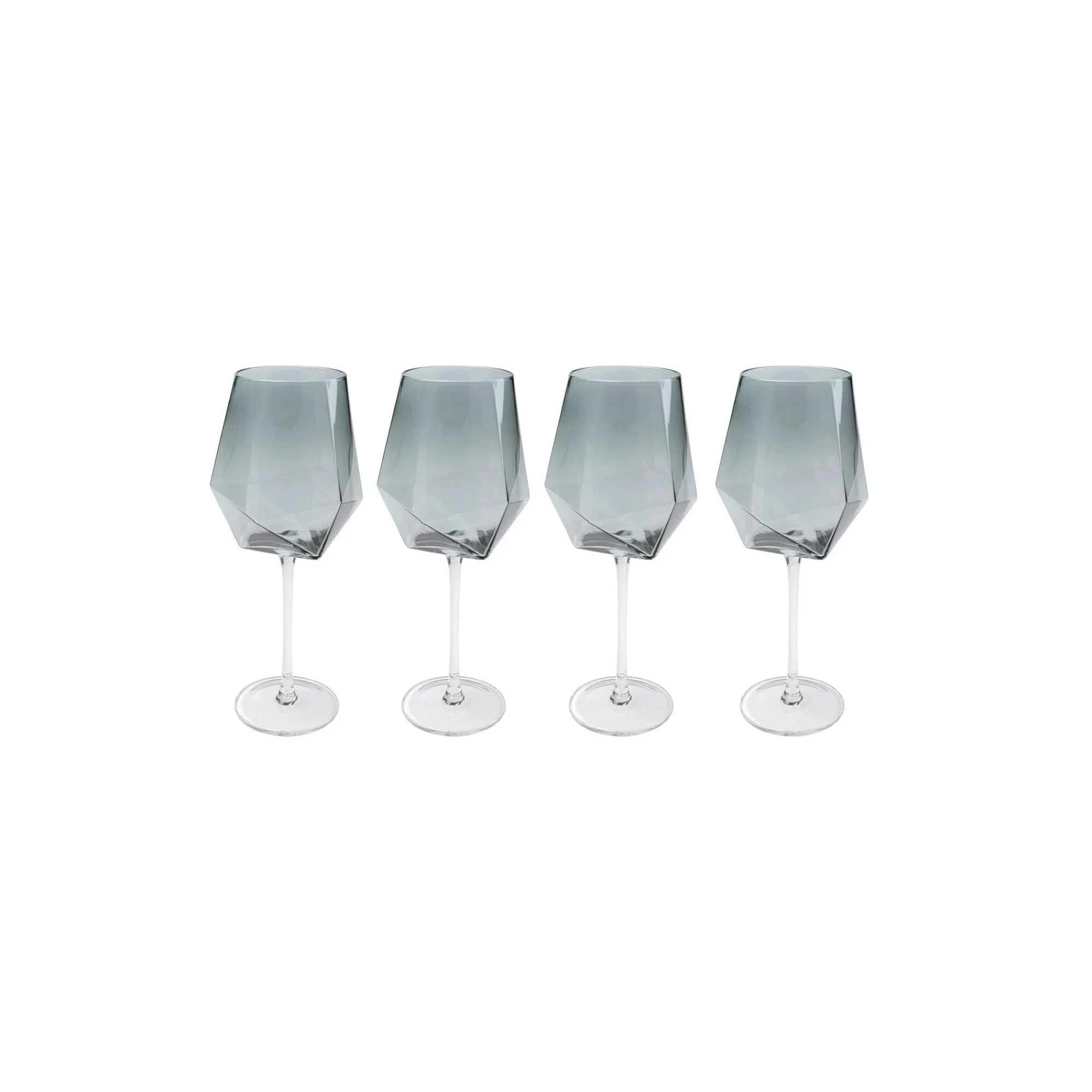 KARE Design Verres à Vin Diamond Fumé Set De 4 ^ Vaisselle