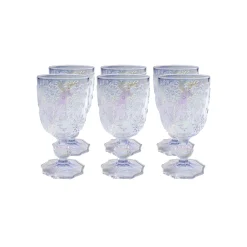 KARE Design Verres à Vin Ice Flowers Violets Set De 6 ^ Vaisselle